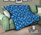 Airplane Pattern In The Sky Premium Quilt
