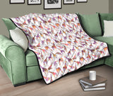 Giraffe Pattern Print Design 02 Premium Quilt