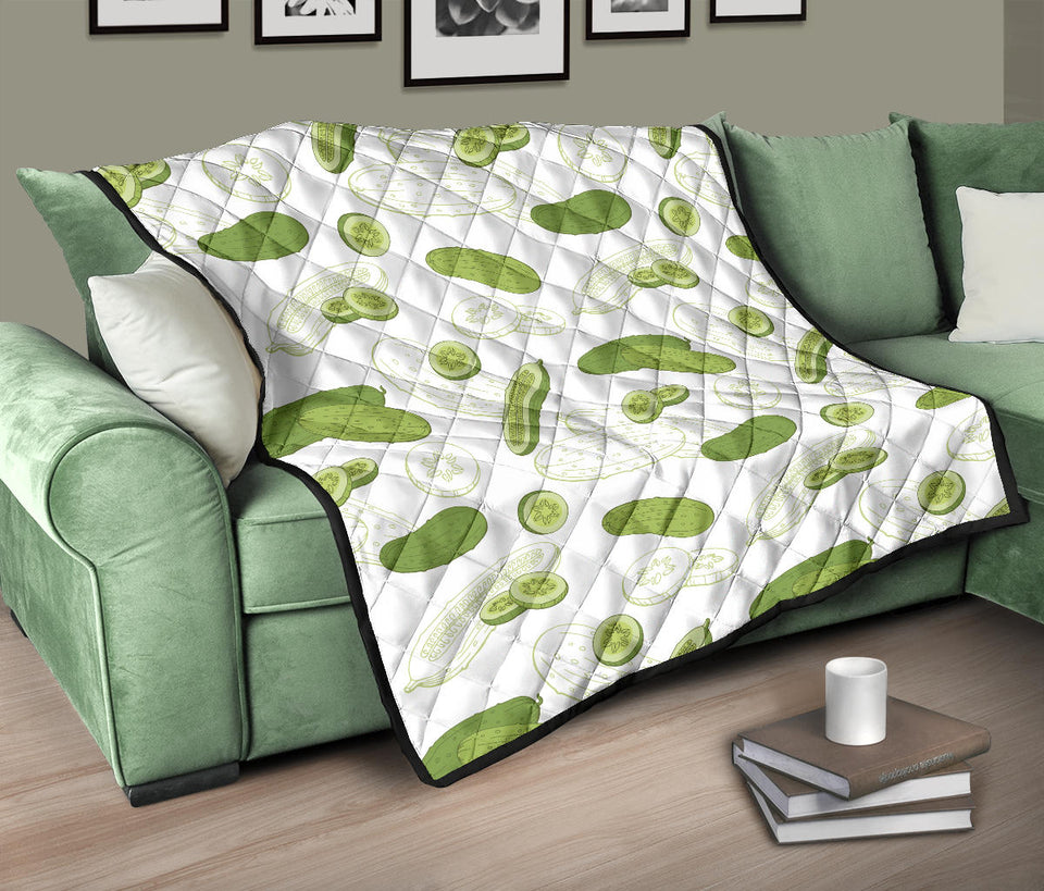 Cucumber Sketch Pattern Premium Quilt