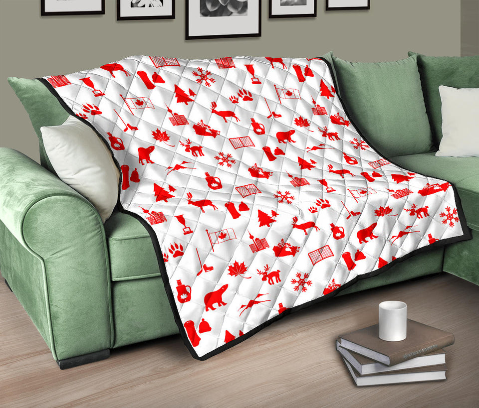 Canada Pattern Print Design 04 Premium Quilt