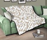 Cool Gold Moon Abstract Pattern Premium Quilt