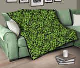Green Hop Pattern Premium Quilt
