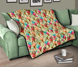 Colorful Ice Cream Pattern Premium Quilt