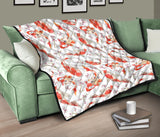 Watercolor Koi Fish Carp Fish Pattern Premium Quilt