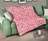 Pink Donut Glaze Candy Pattern Premium Quilt