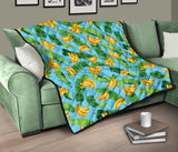Banana Leaves Banana Design Pattern Premium Quilt
