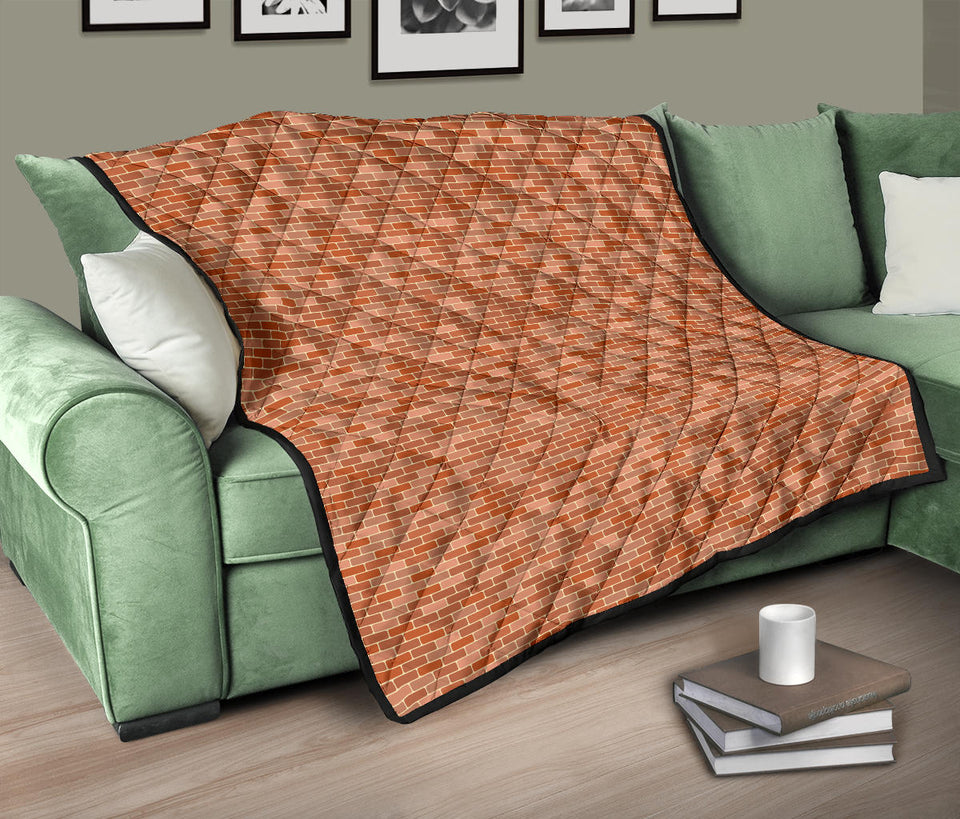 Brick Printed Pattern Print Design 02 Premium Quilt