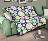 Colorful Clock Background Premium Quilt