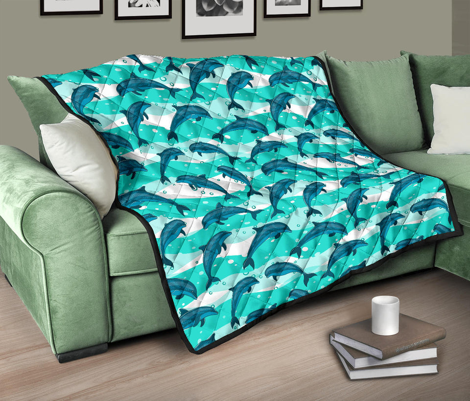 Dolphin Sea Pattern Premium Quilt
