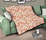 Fire Flame Watercolor Pattern Premium Quilt
