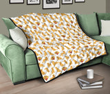 Golden Retriever Pattern Print Design 05 Premium Quilt