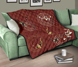 Koi Fish Carp Fish Red Background Premium Quilt