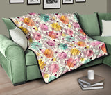 Clock Butterfly Pattern Premium Quilt