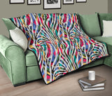 Colorful Zebra Skin Pattern Premium Quilt