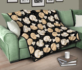 Champignon Mushroom Pattern Premium Quilt