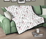 Poodle Dog Rose Cake Pattern Premium Quilt