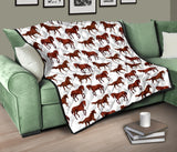Horses Running Pattern Background Premium Quilt