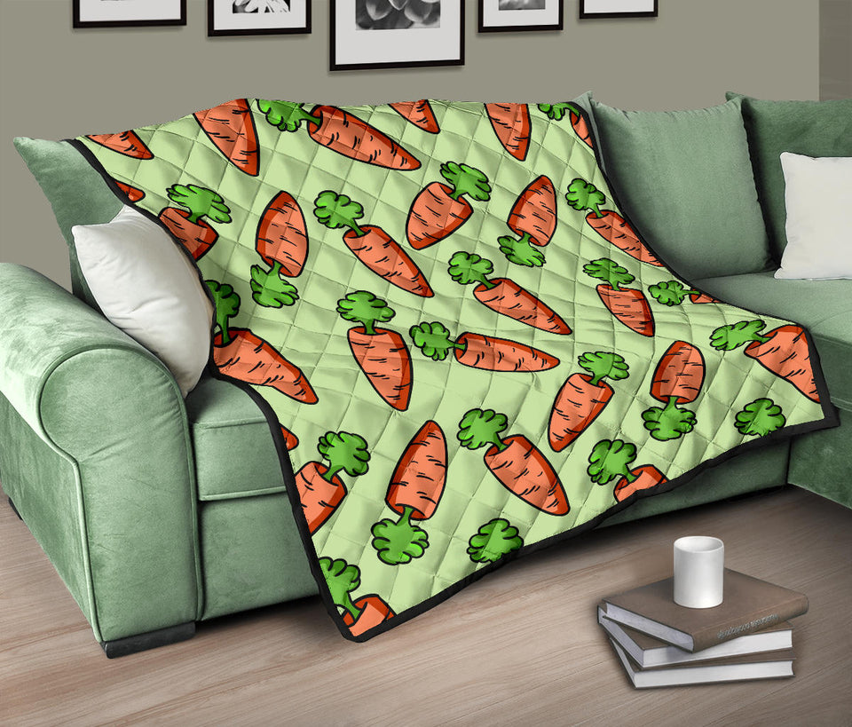 Carrot Pattern Print Design 05 Premium Quilt