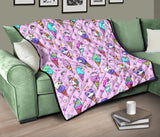 Cute Ice Cream Cone Animal Pattern Premium Quilt