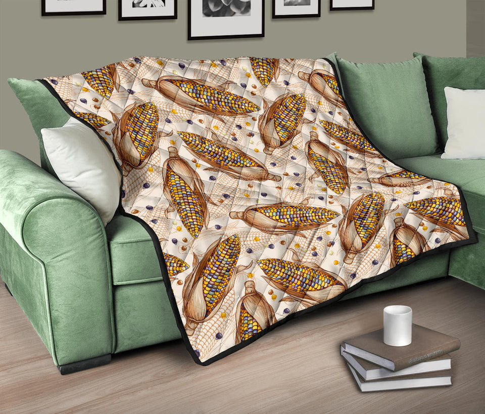 Corn Pattern Print Design 03 Premium Quilt