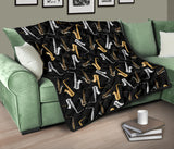 Saxophone Design Pattern Premium Quilt