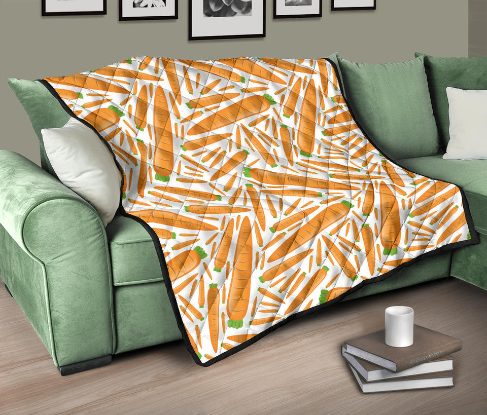 Carrot Pattern Print Design 02 Premium Quilt