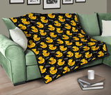 Duck Toy Pattern Print Design 05 Premium Quilt