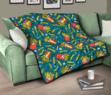 French Fries Red Paper Box Pattern Premium Quilt