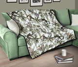 Monkey Sloth Lemur Palm Trees Pattern Premium Quilt
