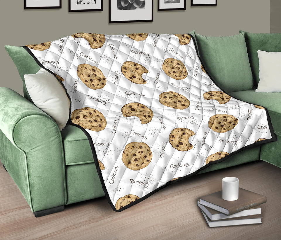 Sketch Style Cookie Pattern Premium Quilt