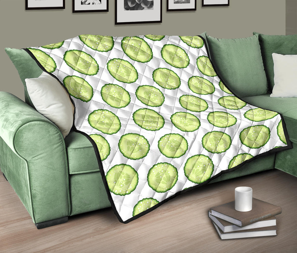 Cucumber Slices Pattern Premium Quilt