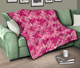 Beautiful Dragonfly Pink Background Premium Quilt