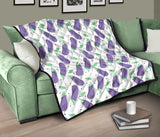 Eggplant Pattern Print Design 05 Premium Quilt