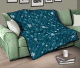 Snowflake Pattern Dark Background Premium Quilt