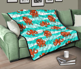 Octopuses Sea Wave Background Premium Quilt