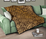 Cocoa Beans Tribal Polynesian Pattern Background Premium Quilt