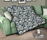 Sugar Skull Black White Pattern Premium Quilt