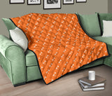 Engine Piston Orange Background Pattern Print Design 05 Premium Quilt
