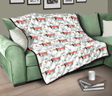 Cute Dachshund Bone Pattern Premium Quilt