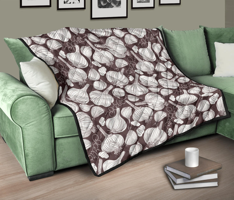 Garlic Bulb Dark Background Premium Quilt