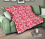 Lips Pattern Print Design 01 Premium Quilt