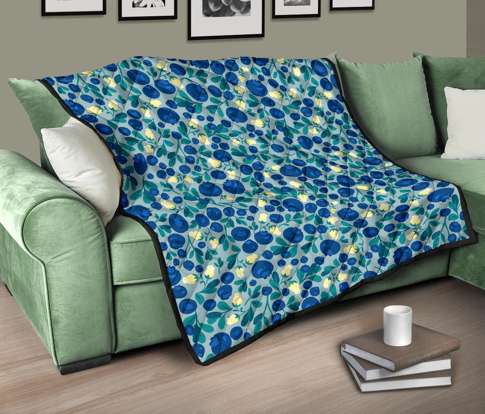 Blueberry Design Pattern Premium Quilt