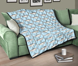 Swordfish Pattern Print Design 01 Premium Quilt