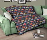 Camper Van Pattern Print Design 02 Premium Quilt