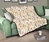 Ice Cream Cone Pattern Premium Quilt