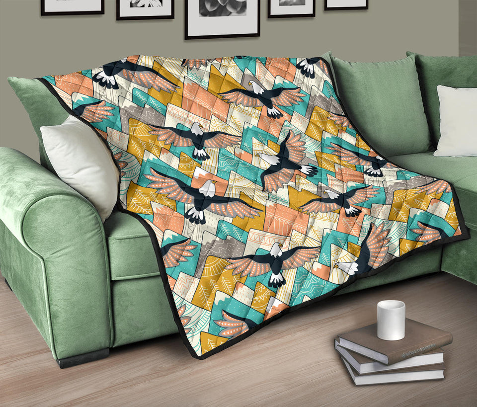 Eagle Pattern Print Design 02 Premium Quilt