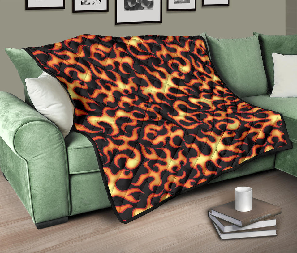 Fire Flame Dark Pattern Premium Quilt
