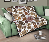 American Football Ball Pattern Premium Quilt