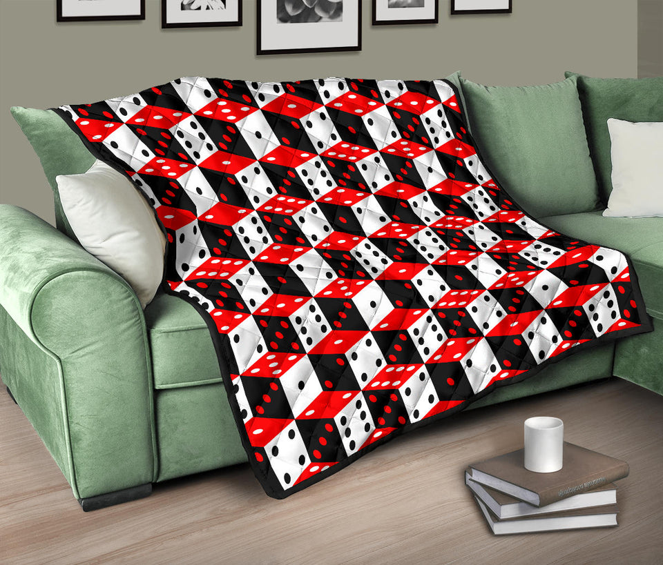Dice Pattern Print Design 02 Premium Quilt