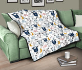 Cute Sleeping Sheep Moon Cloud Pattern Premium Quilt